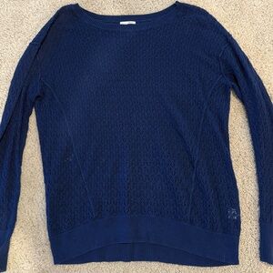 Halogen Open-Knit Sweater – Medium – Navy Blue Lightweight Pullover